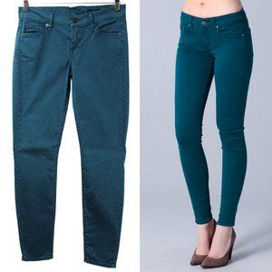 7FAM Teal Blue Wash Gwenevere Stretch Skinny Jeans Size 26
